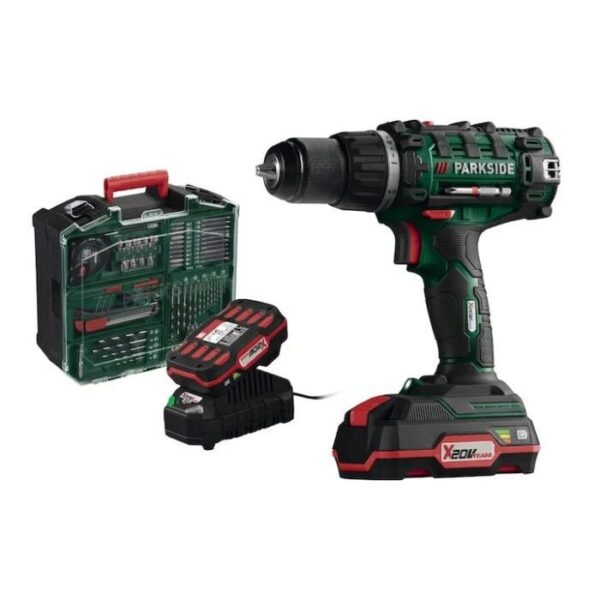 PARKSIDE® Wiertarko-Wkrętarka Akumulatorowa 20 V – W Zestawie 2 Akumulatory, Ładowarka I Akcesoria